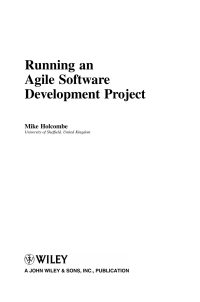 Imagen de portada: Running an Agile Software Development Project 1st edition 9780470136690