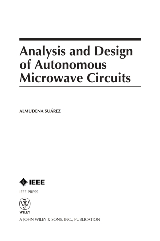 Titelbild: Analysis and Design of Autonomous Microwave Circuits 1st edition 9780470050743