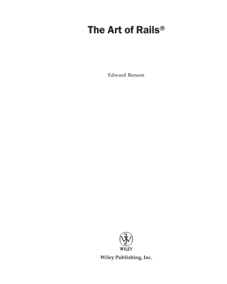 Imagen de portada: The Art of Rails 1st edition 9780470189481