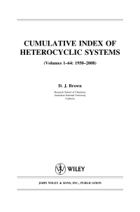 Imagen de portada: Cumulative Index of Heterocyclic Systems: (Volumes 1-64: 1950-2008) 1st edition 9780470275481