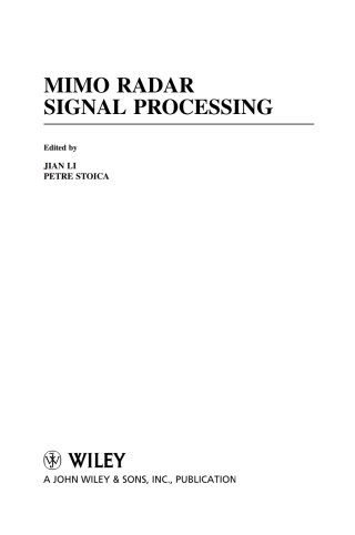 Cover image: MIMO Radar Signal Processing 1st edition 9780470178980