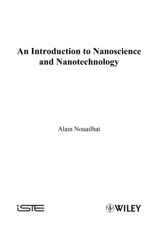 Immagine di copertina: An Introduction to Nanoscience and Nanotechnology 1st edition 9781848210073