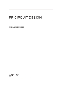 Imagen de portada: RF Circuit Design 1st edition 9780470167588