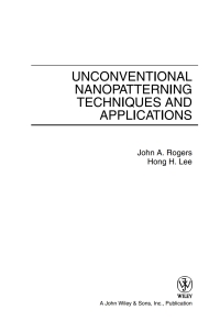 Imagen de portada: Unconventional Nanopatterning Techniques and Applications 1st edition 9780470099575