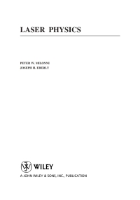 Imagen de portada: Laser Physics 1st edition 9780470387719