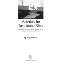 Cover image: Materials for Sustainable Sites 1st edition 9780470134559