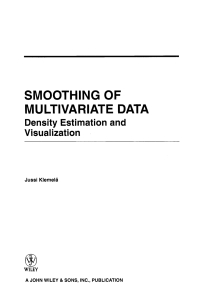 Cover image: Smoothing of Multivariate Data 1st edition 9780470290880