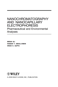 صورة الغلاف: Nanochromatography and Nanocapillary Electrophoresis 1st edition 9780470178515