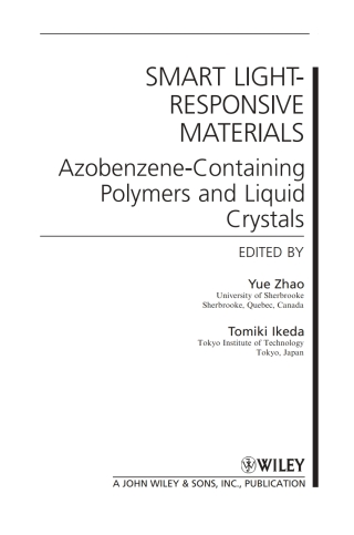 Imagen de portada: Smart Light-Responsive Materials 1st edition 9780470175781