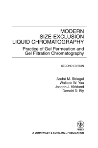 صورة الغلاف: Modern Size-Exclusion Liquid Chromatography: Practice of Gel Permeation and Gel Filtration Chromatography 2nd edition 9780471201724