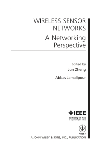 Cover image: Wireless Sensor Networks 1st edition 9780470167632