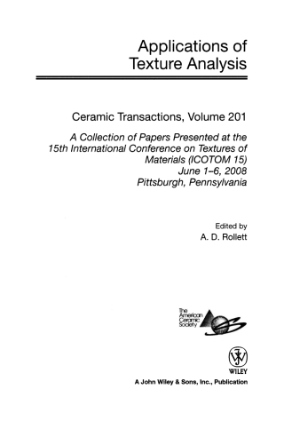 Cover image: Applications of Texture Analysis 1st edition 9780470408353