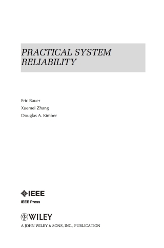 Imagen de portada: Practical System Reliability 1st edition 9780470408605