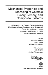 صورة الغلاف: Mechanical Properties and Performance of Engineering Ceramics and Composites IV: Ceramic Engineering and Science Proceedings, Volume 29, Issue 2 1st edition 9780470344927