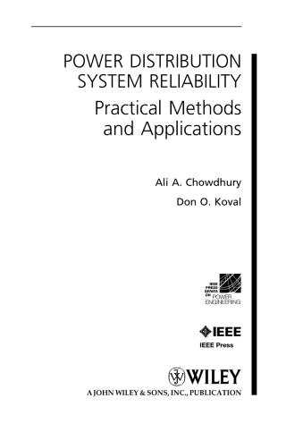 صورة الغلاف: Power Distribution System Reliability 1st edition 9780470292280