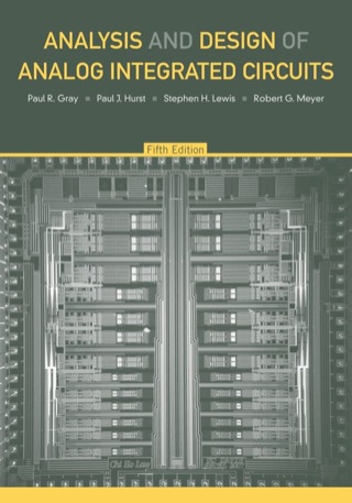 Cover image: Analysis and Design of Analog Integrated Circuits 5th edition 9780470245996