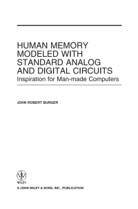 Imagen de portada: Human Memory Modeled with Standard Analog and Digital Circuits 1st edition 9780470424353