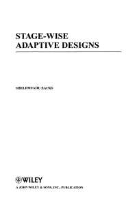 Imagen de portada: Stage-Wise Adaptive Designs 1st edition 9780470050958