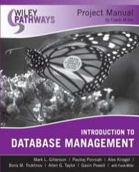 Imagen de portada: Introduction to Database Management: Project Manual 1st edition 9780470114100