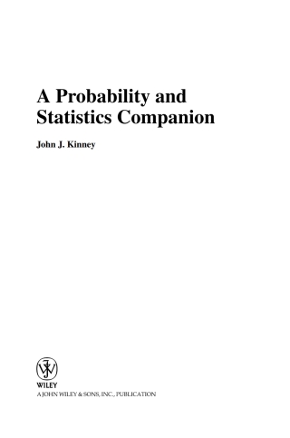 Immagine di copertina: A Probability and Statistics Companion 1st edition 9780470471951