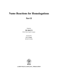 Imagen de portada: Name Reactions for Homologation, Part 2 1st edition 9780470464984