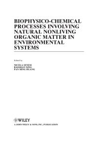 صورة الغلاف: Biophysico-Chemical Processes Involving Natural Nonliving Organic Matter in Environmental Systems 1st edition 9780470413005