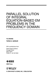 Cover image: Parallel Solution of Integral Equation-Based EM Problems in the Frequency Domain 1st edition 9780470405451