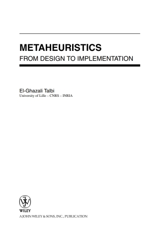 Imagen de portada: Metaheuristics 1st edition 9780470278581