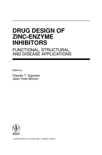 Imagen de portada: Drug Design of Zinc-Enzyme Inhibitors: Functional, Structural, and Disease Applications 1st edition 9780470275009