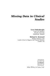 Imagen de portada: Missing Data in Clinical Studies 1st edition 9780470849811