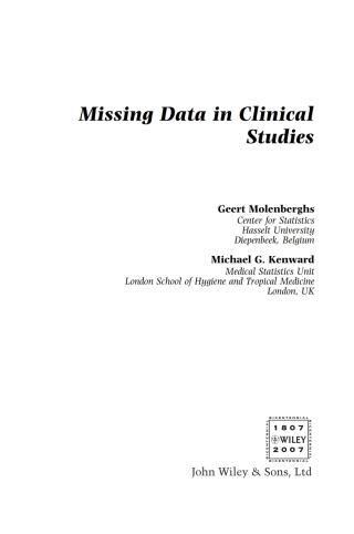 Cover image: Missing Data in Clinical Studies 1st edition 9780470849811