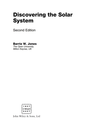 Imagen de portada: Discovering the Solar System 2nd edition 9780470018316