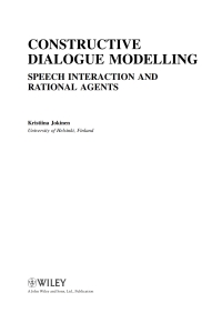 Cover image: Constructive Dialogue Modelling 1st edition 9780470060261