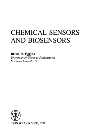 Cover image: Chemical Sensors and Biosensors 1st edition 9780471899136