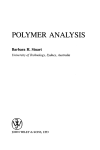 Imagen de portada: Polymer Analysis 1st edition 9780471813637