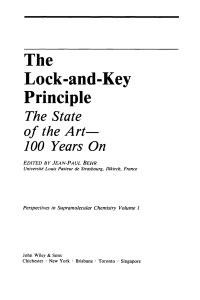 صورة الغلاف: The Lock-and-Key Principle 1st edition 9780471939023