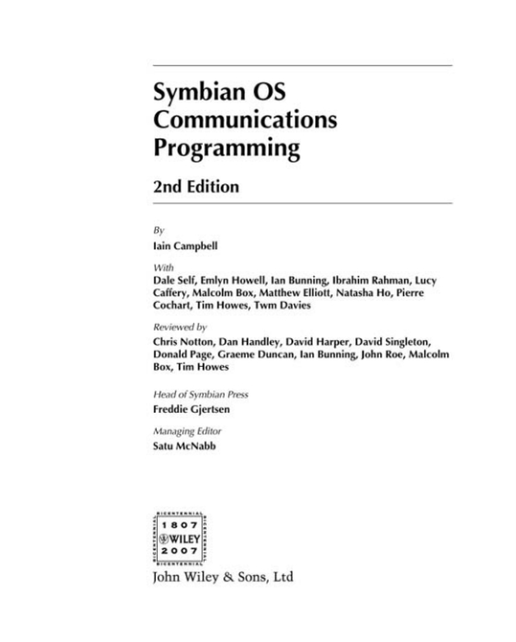 Symbian OS Communications Programming  2nd Edition eBook
