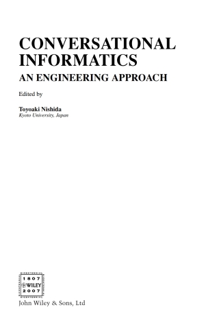 Cover image: Conversational Informatics 1st edition 9780470026991