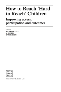 Imagen de portada: How to Reach 'Hard to Reach' Children: Improving Access, Participation and Outcomes 1st edition 9780470058848