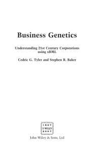 Cover image: Business Genetics: Understanding 21st Century Corporations using xBML 1st edition 9780470066546