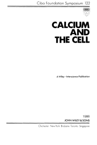 Cover image: Calcium and the Cell 1st edition 9780471910886