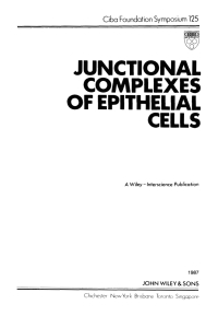 Cover image: Junctional Complexes of Epithelial Cells 1st edition 9780471910916