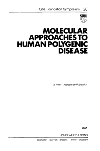 Cover image: Molecular Approaches to Human Polygenic Disease 1st edition 9780471910961