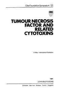 Cover image: Tumour Necrosis Factor and Related Cytotoxins 1st edition 9780471910978