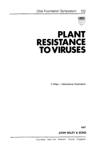 Imagen de portada: Plant Resistance to Viruses 1st edition 9780471912637