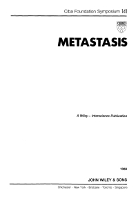 صورة الغلاف: Metastasis 1st edition 9780471915133