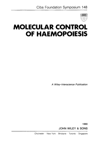 Cover image: Molecular Control of Haemopoiesis 1st edition 9780471925613