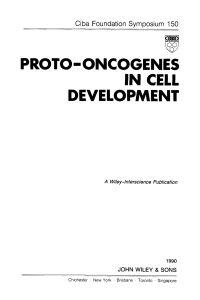 Imagen de portada: Proto-Oncogenes in Cell Development 1st edition 9780471926863