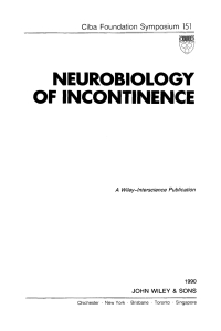 Cover image: Neurobiology of Incontinence 1st edition 9780471926870