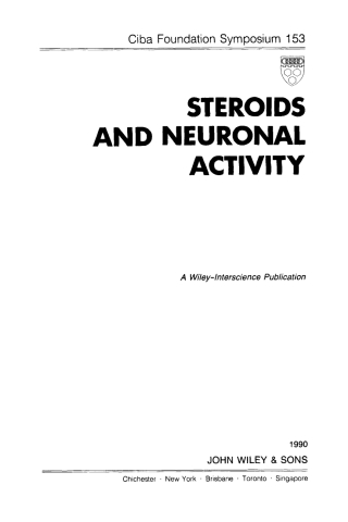 表紙画像: Steroids and Neuronal Activity 1st edition 9780471926894